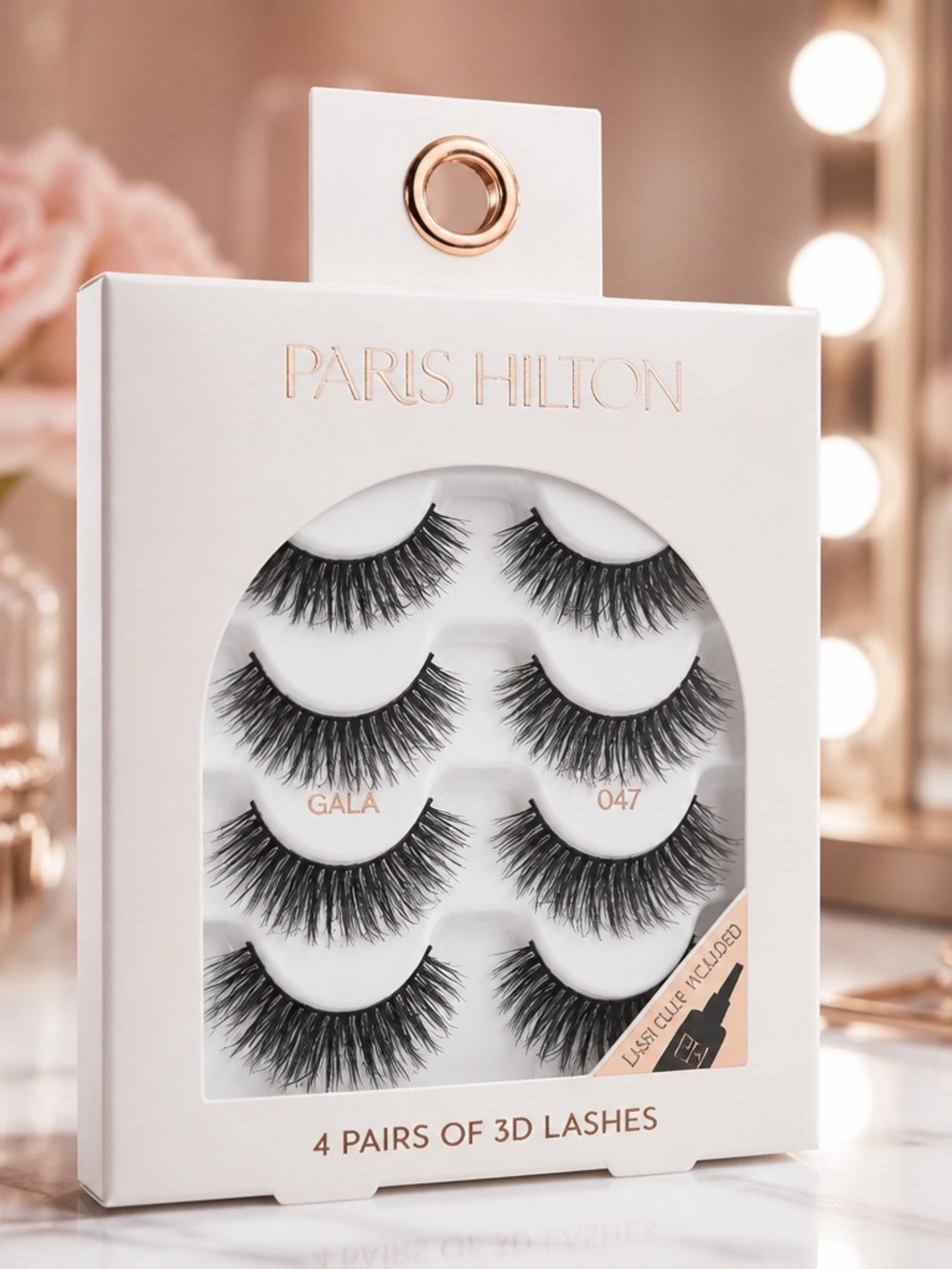 Paris Hilton Gala 047 Black 4-Pair 3D False Eyelashes New